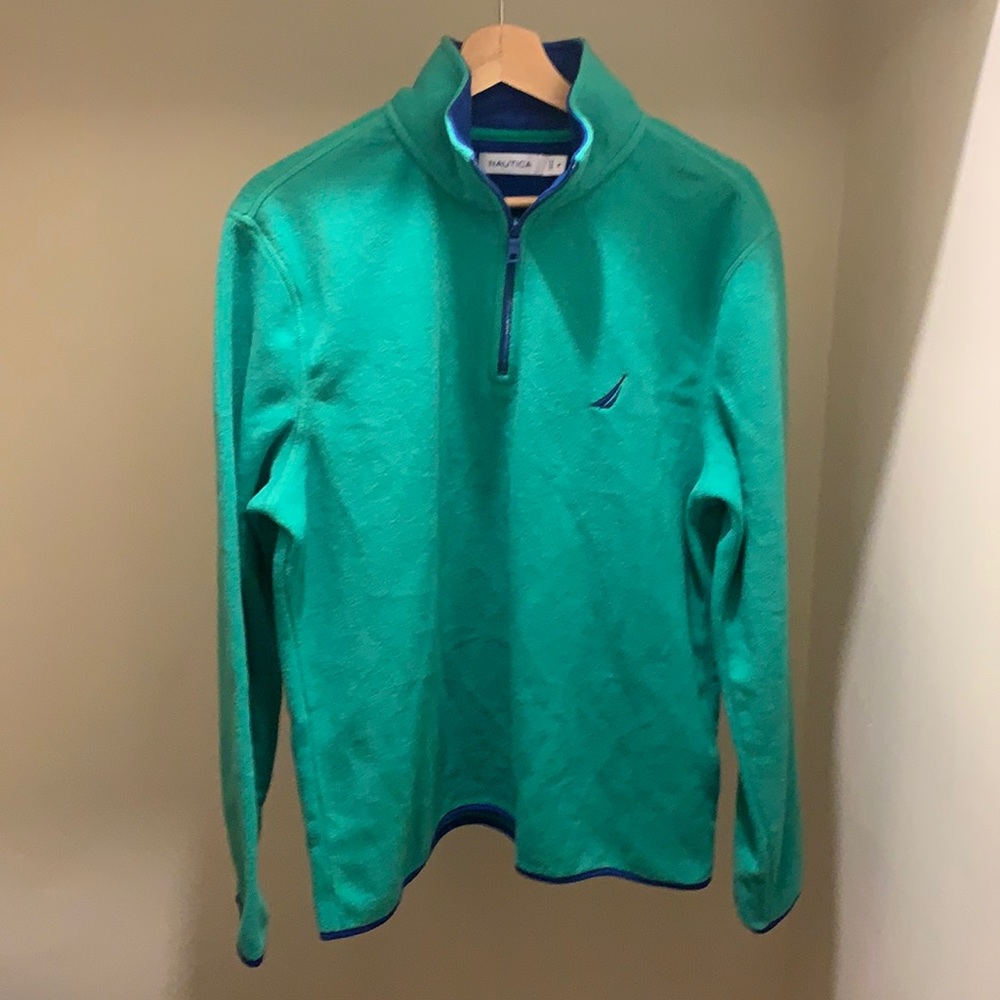 Green Nautica Pullover Zip Sweater